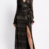 Little Mistress Race Day Edit<and Gold Maxi Wrap Dress