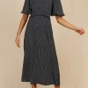 Little Mistress Dresses | Midi Dresses<Dart Print Puff Sleeve Midaxi Dress