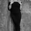Little Mistress Chloe Lewis Collection | Dresses<Mesh Ruched Bardot Midi Dress by Chloe Lewis