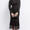 Little Mistress Dresses | Midi Dresses<Satin and Lace Midaxi Dress