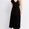 Little Mistress Dresses | Midi Dresses<Texture Tie Detail Midaxi Dress