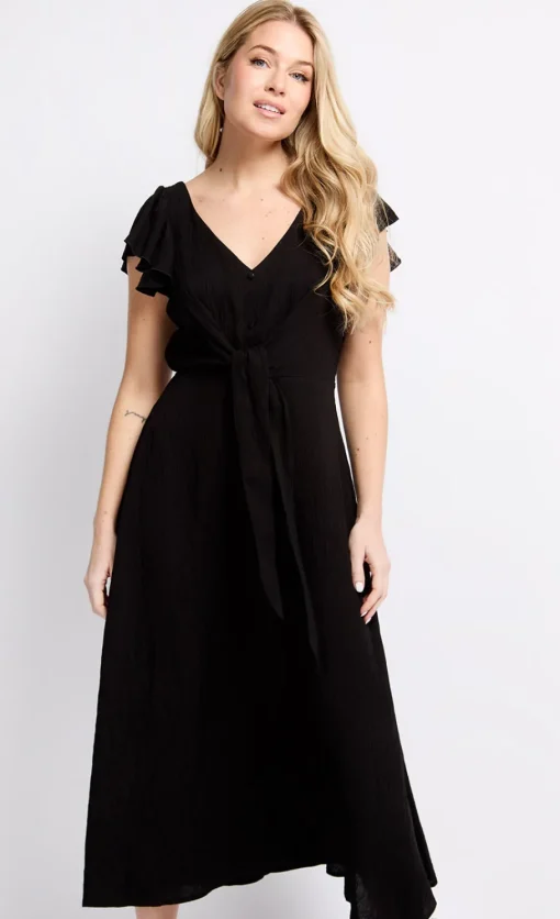 Little Mistress Dresses | Midi Dresses<Texture Tie Detail Midaxi Dress