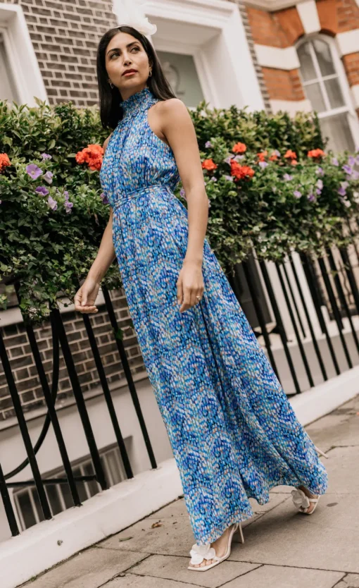 Little Mistress Dresses | Race Day Edit<Blue Print Chiffon Maxi Dress