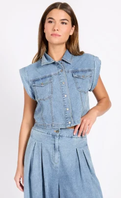 Little Mistress Co-Ords | Tops<Sleeveless Denim Waistcoat