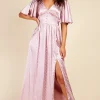 Little Mistress Race Day Edit<Blush Spot Button Detail Maxi Dress