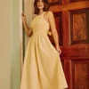 Little Mistress Office Fashion | Race Day Edit<Butter Tie Back Shirred Midaxi Dress