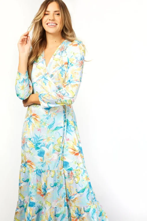 Little Mistress Dresses | Race Day Edit<Cambridge Pastel Floral Print Wrap Maxi Dress