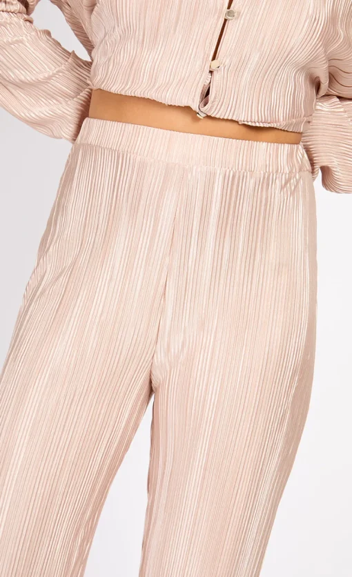 Little Mistress Co-Ords | Trousers<Champagne Plisse Trousers