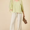 Little Mistress Summer / Holiday<Chartreuse Check Button Detail Top