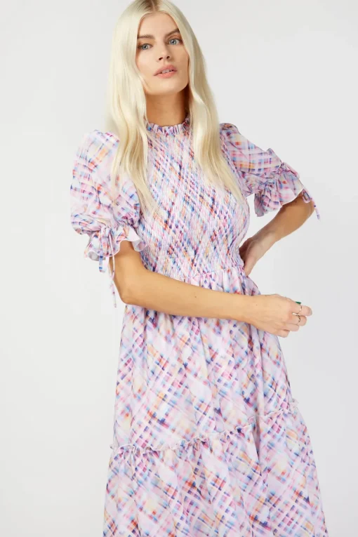 Little Mistress Race Day Edit | Summer / Holiday<Check Print Shirred Midi Dress