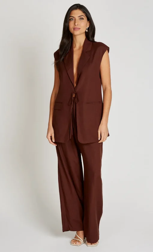 Little Mistress Co-Ords | Summer / Holiday<Chocolate Waistcoat With Linen