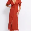 Little Mistress Dresses | Midi Dresses<Copper Lace Trim Midaxi Dress