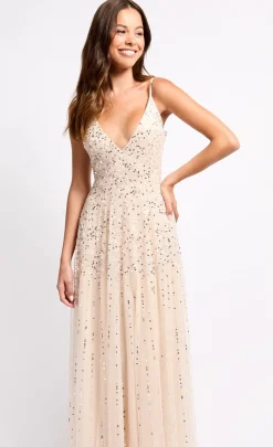 Little Mistress Race Day Edit<Cream Embellished Maxi Dress