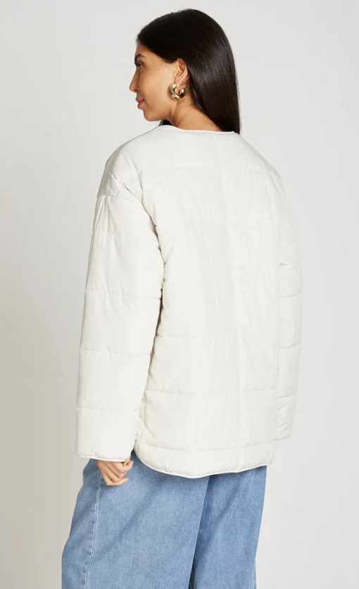 Little Mistress Coats & Jackets<Ecru Quilted Jacket