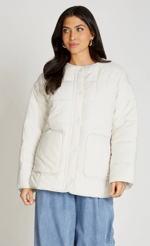Little Mistress Coats & Jackets<Ecru Quilted Jacket