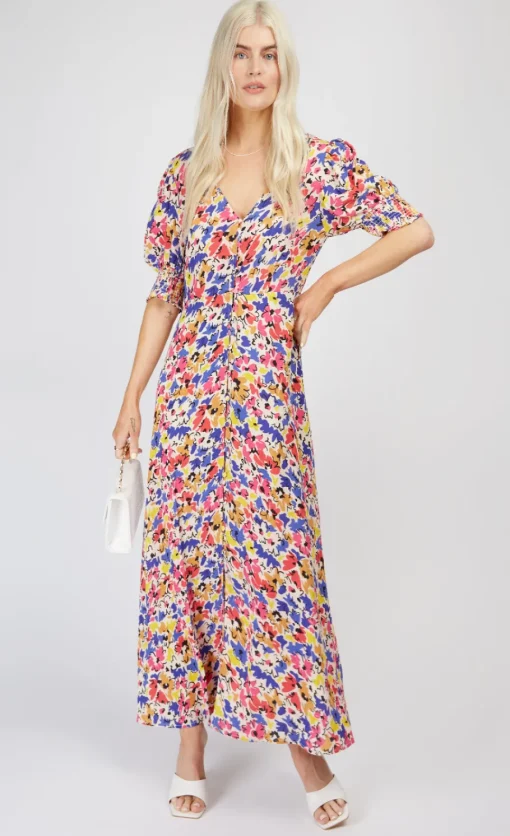 Little Mistress Race Day Edit | Summer / Holiday<Floral Print Button Detail Midi Dress