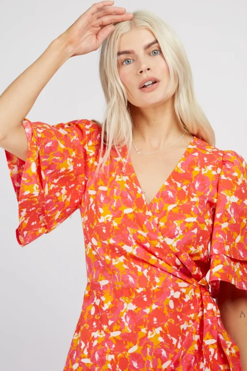 Little Mistress Race Day Edit | Summer / Holiday<Floral Print Frill Hem Midi Wrap Dress