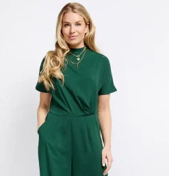 Little Mistress Race Day Edit | Jumpsuits & Playsuits<Green Drape Detail Jumpsuit
