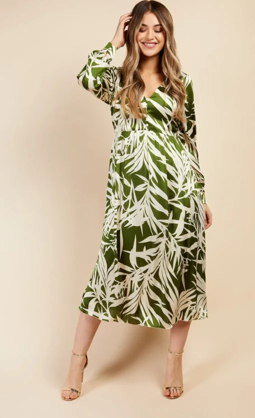 Little Mistress Dresses | Midi Dresses<Print Satin Midaxi Dress