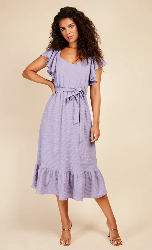 Little Mistress Dresses | Midi Dresses<Iris Texture Frill Midaxi Dress