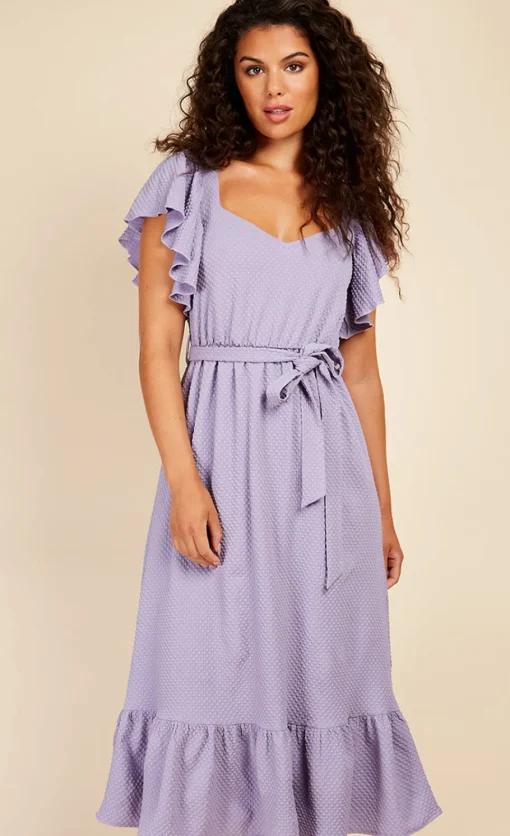 Little Mistress Dresses | Midi Dresses<Iris Texture Frill Midaxi Dress