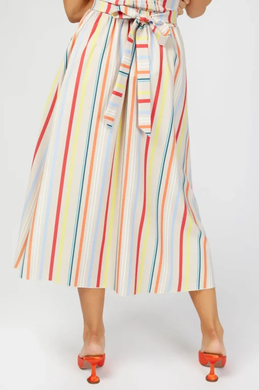 Little Mistress Co-Ords | Skirts<Kassia Stripe Button Detail Midi Skirt Co-ord
