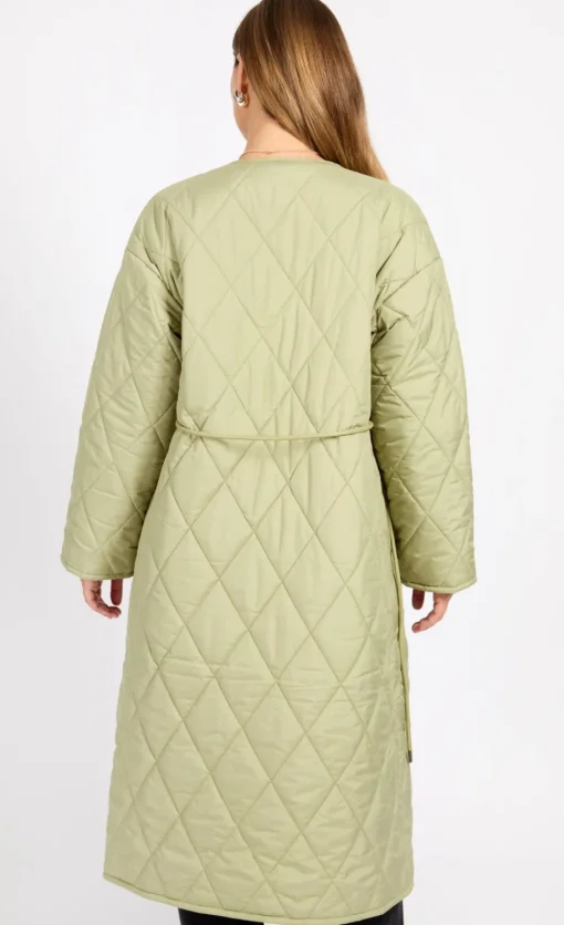 Little Mistress Coats & Jackets<Khaki Quilted Belted Coat