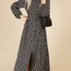 Little Mistress Dresses | Office Fashion<Mono Spot Lace Up Maxi Shirt Dress