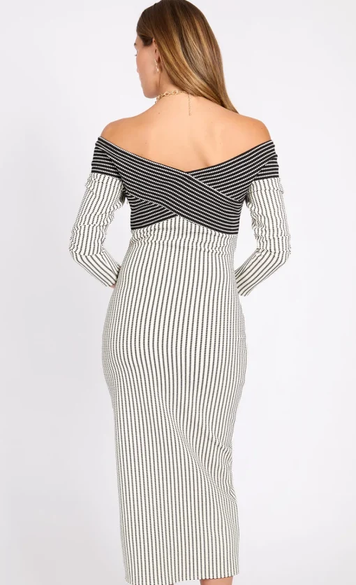 Little Mistress Dresses | Race Day Edit<chrome Striped Textured Midaxi Dress