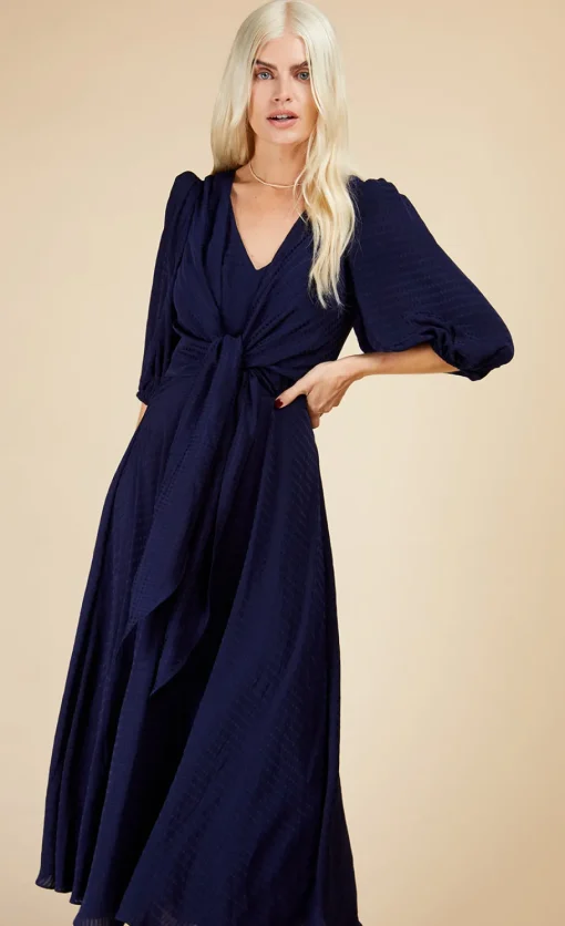 Little Mistress Dresses | Midi Dresses<Check Tie Detail Midaxi Dress