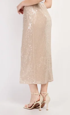 Little Mistress Skirts | Summer / Holiday<Nude Sequin Midaxi Skirt