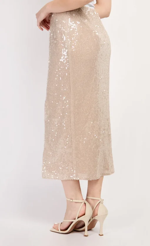 Little Mistress Skirts | Summer / Holiday<Nude Sequin Midaxi Skirt