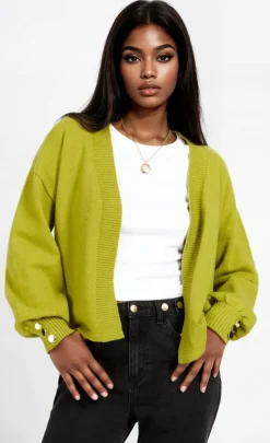 Little Mistress Knitwear | Office Fashion<Olive Knit Cardigan