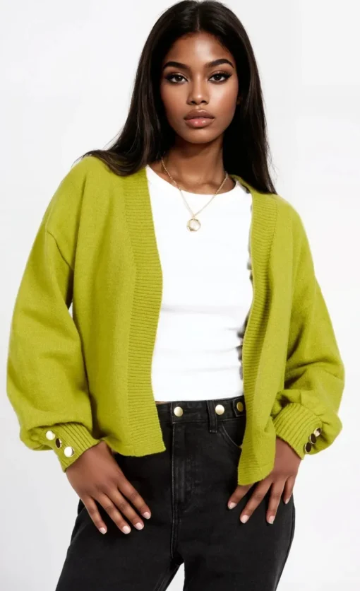 Little Mistress Knitwear | Office Fashion<Olive Knit Cardigan