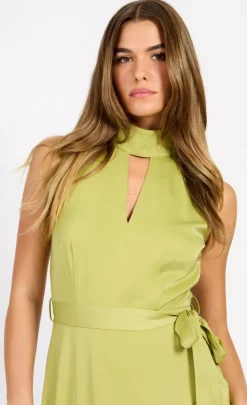 Little Mistress Dresses | Midi Dresses<Olive Satin Midaxi Dress