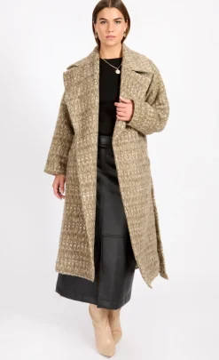 Little Mistress Coats & Jackets<Oversized Oatmeal Wool Blend Coat