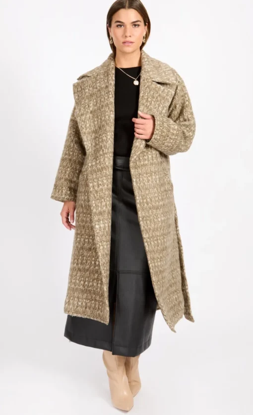 Little Mistress Coats & Jackets<Oversized Oatmeal Wool Blend Coat