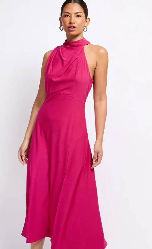 Little Mistress Summer / Holiday | Dresses<Draped Neck Detail Midaxi Dress