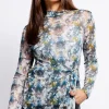 Little Mistress Tops<Printed Mesh Draped Top