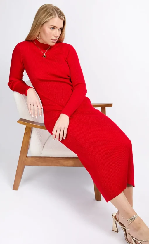 Little Mistress Dresses | Knitwear<Rib Knit Midaxi Bodycon Dress