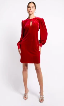 Little Mistress Dresses | Mini Dresses<Velvet Crossover Detail Mini Dress