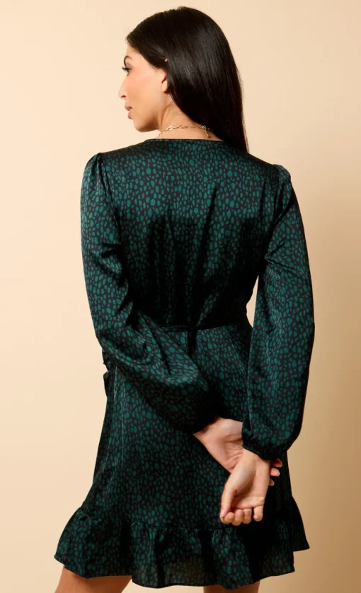 Little Mistress Dresses | Race Day Edit<Saffron and Amber Animal Print Wrap Mini Dress