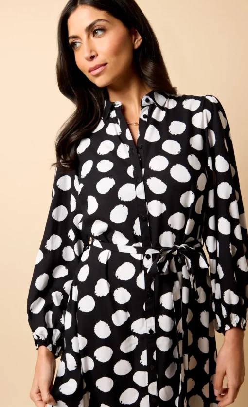 Little Mistress Dresses | Race Day Edit<Saffron and Amber Monochrome Spot Print Midi Dress