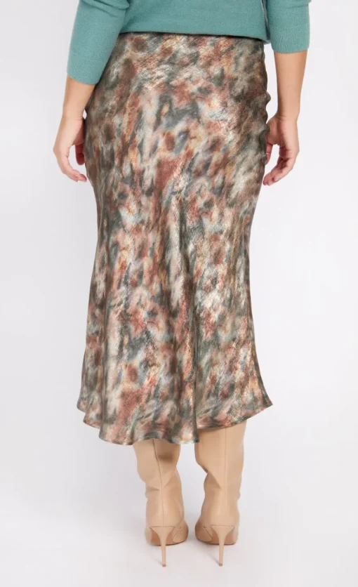 Little Mistress Skirts<Sage Blur Print Midaxi Skirt