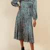 Little Mistress Race Day Edit<Satin Print Midaxi Dress