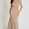 Little Mistress Dresses | Race Day Edit<Smoke Asymetric Neckline Maxi Dress
