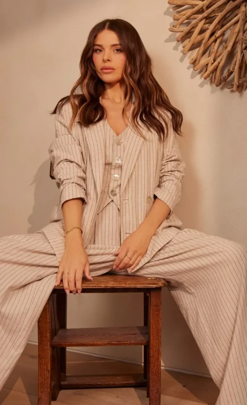 Little Mistress Blazers | Co-Ords<Striped Blazer With Linen