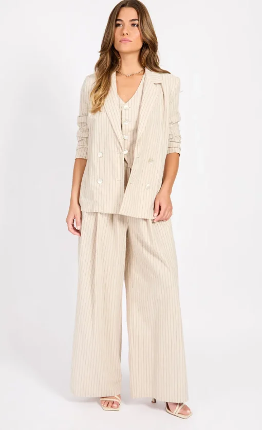 Little Mistress Blazers | Co-Ords<Striped Blazer With Linen