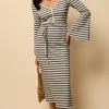 Little Mistress Knitwear | Dresses<Striped Knitted Midaxi Dress