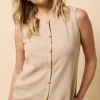 Little Mistress Co-Ords | Knitwear<Taupe Knitted Button Detail Waistcoat